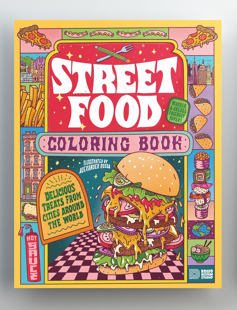 Street Food Coloring Book