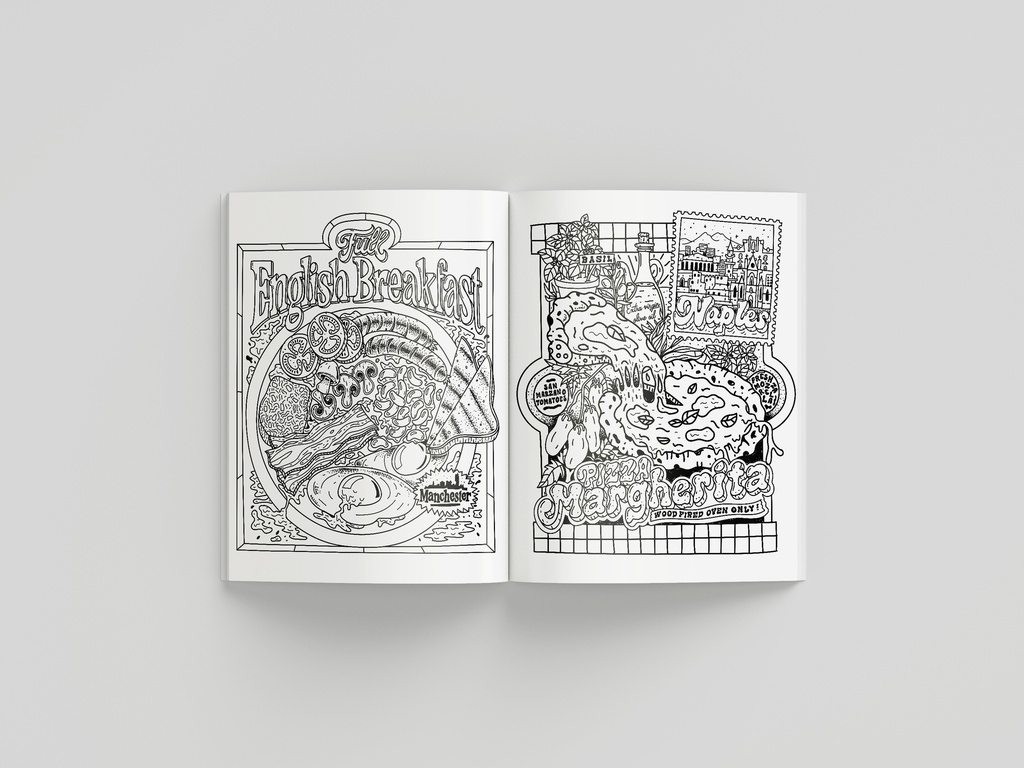 Street Food Coloring Book